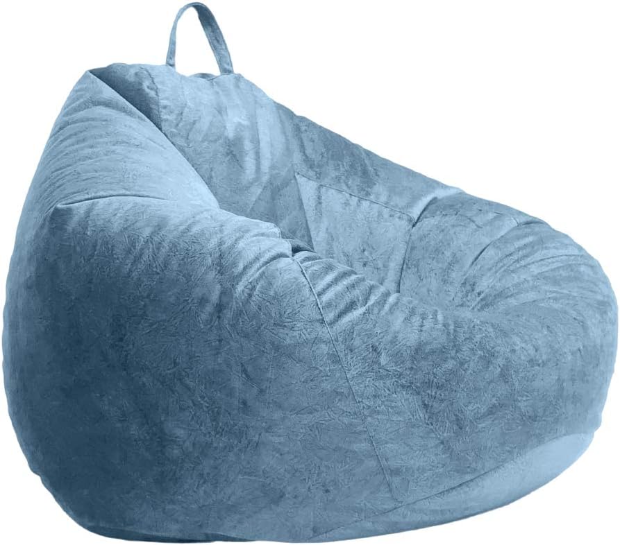 VANKOA Soft Velvet Bean Bag Cover for Kids, 60 * 70cm - Blue_2