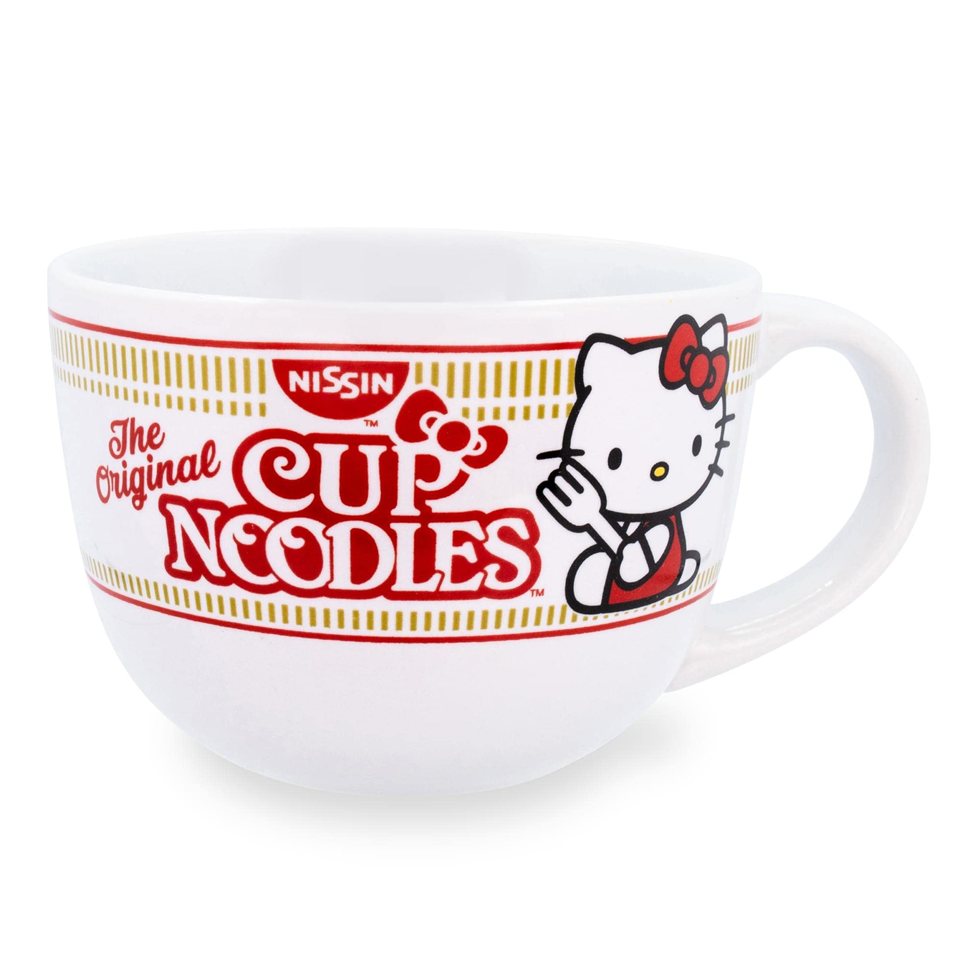 Hello Kitty Sanrio x Nissin Cup Noodles Ceramic Soup Mug | Holds 24 Ounces
