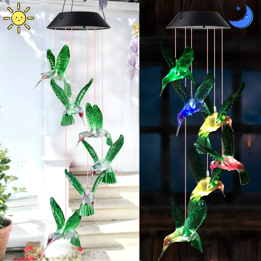 zhengshizuo Wind Chimes Outdoor, Gifts for mom, Solar Wind Chimes, Hummingbird Wind Chimes, Glowing Wind Chimes, Outdoor Decor, mom Gifts, Gardening Gifts, Grandma Gifts, Plastic Hangers Wind Chimes Solar : Garden & Outdoor