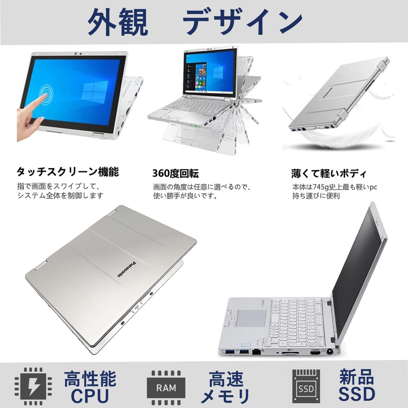 ノートPC Panasonic Letsnote CF-RZ6 Corem3 Win10