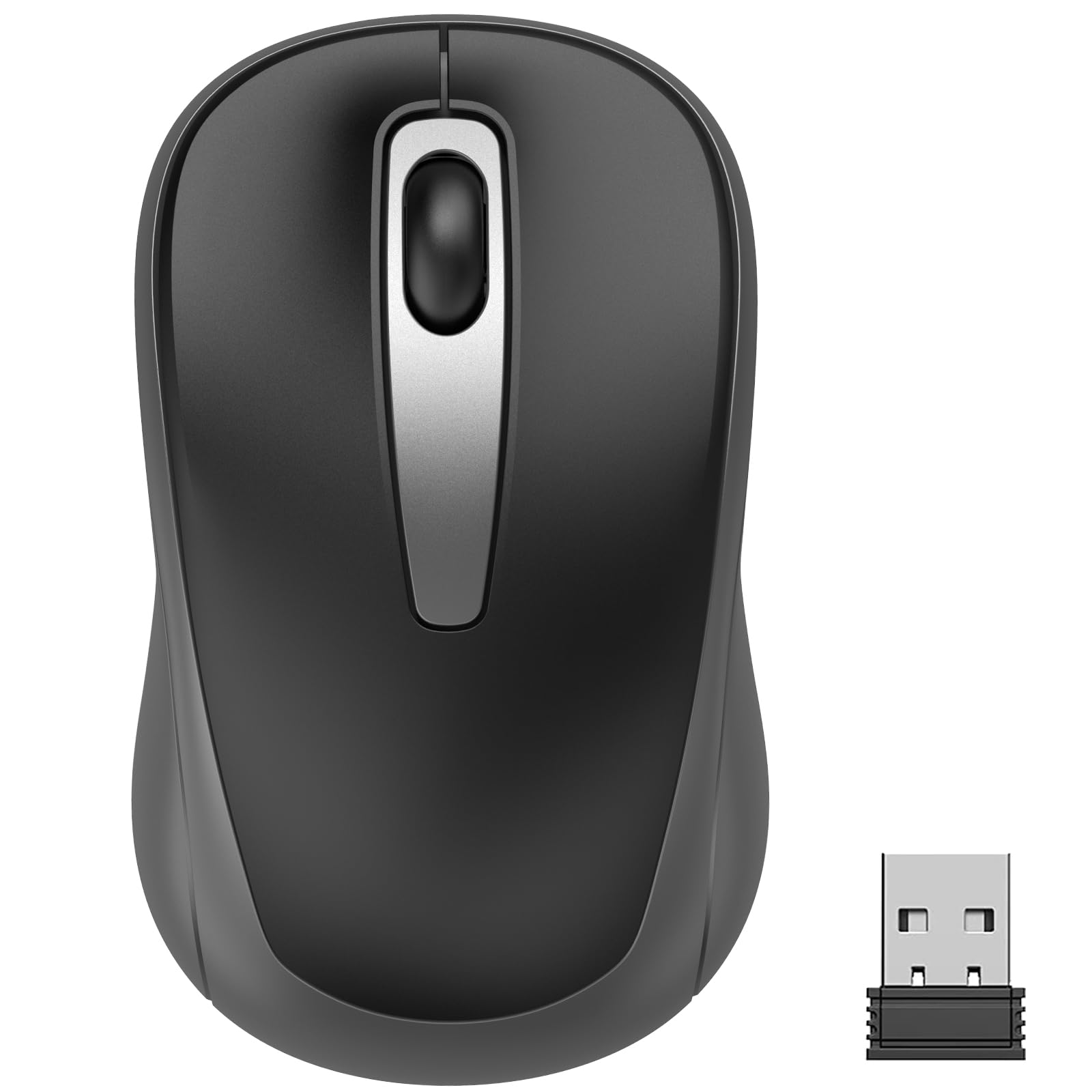 Photo 1 of ACOZYKITTEN Wireless Mouse for Portable Computer, 2.4G Noiseless Mouse with USB Receiver, Ergonomics Cordless Optical Silent Mice for Windows PC, Tablet, Laptop, Mac- Gray & Black