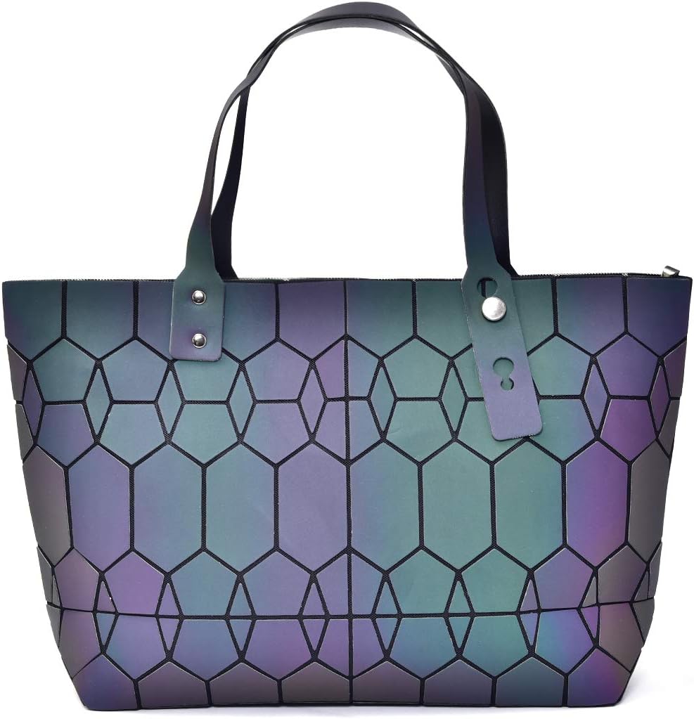 KAISIBO Unique Design Geometric Lattice Handbag Totes Purses for women (Oval Luminous)