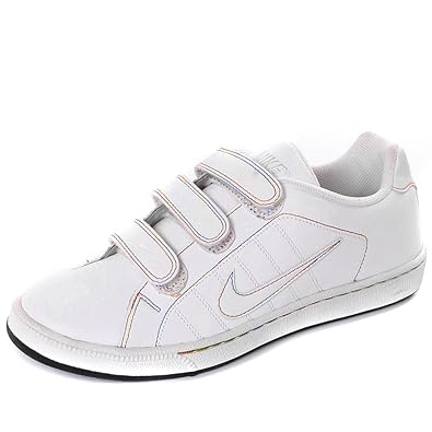 white nike velcro trainers