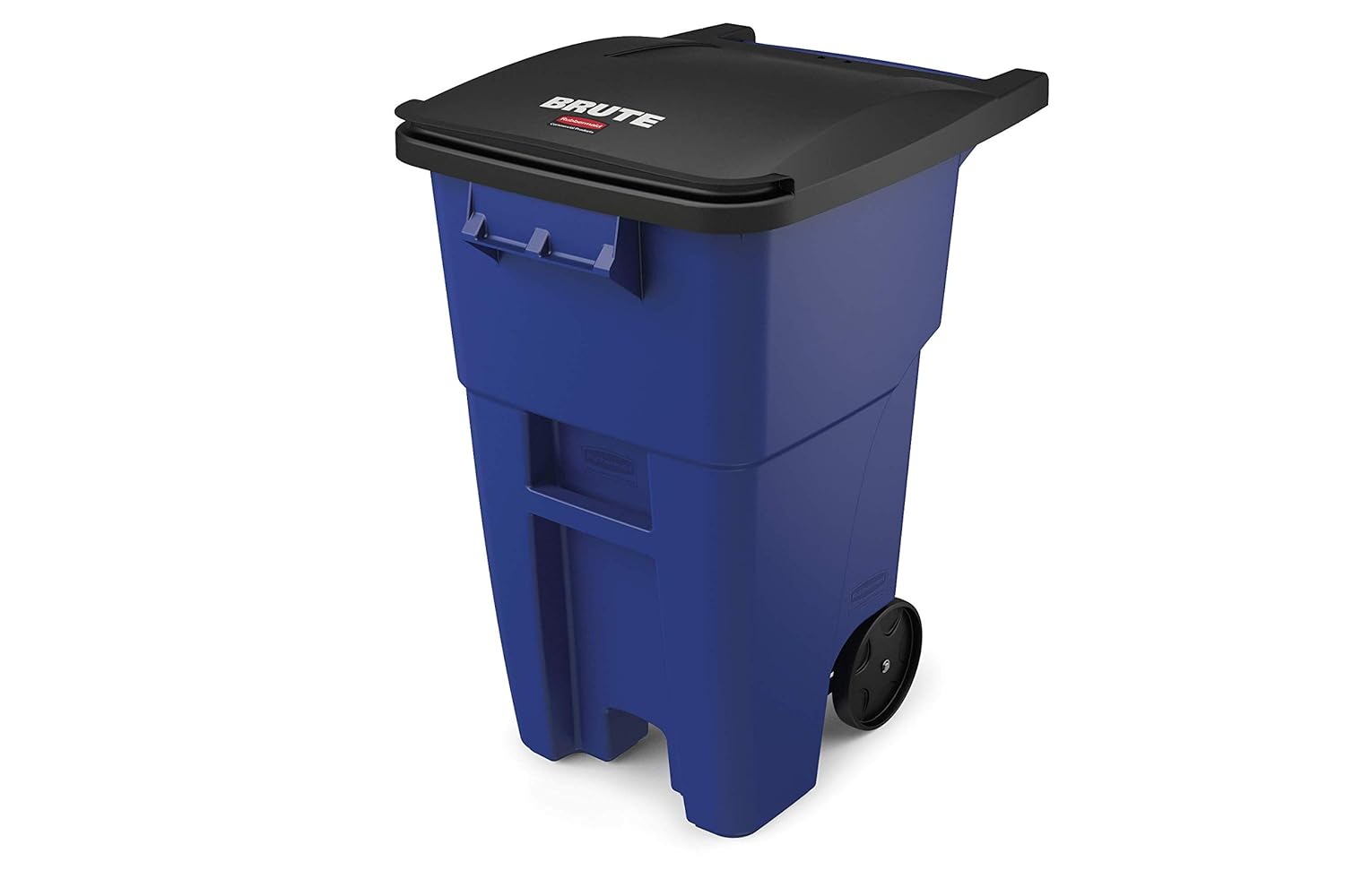 Rubbermaid Commercial Products FG9W2700BLUE Brute Rollout Heavy-Duty Wheeled Trash/Garbage Can, 50-Gallon, Blue (Pack of 2)