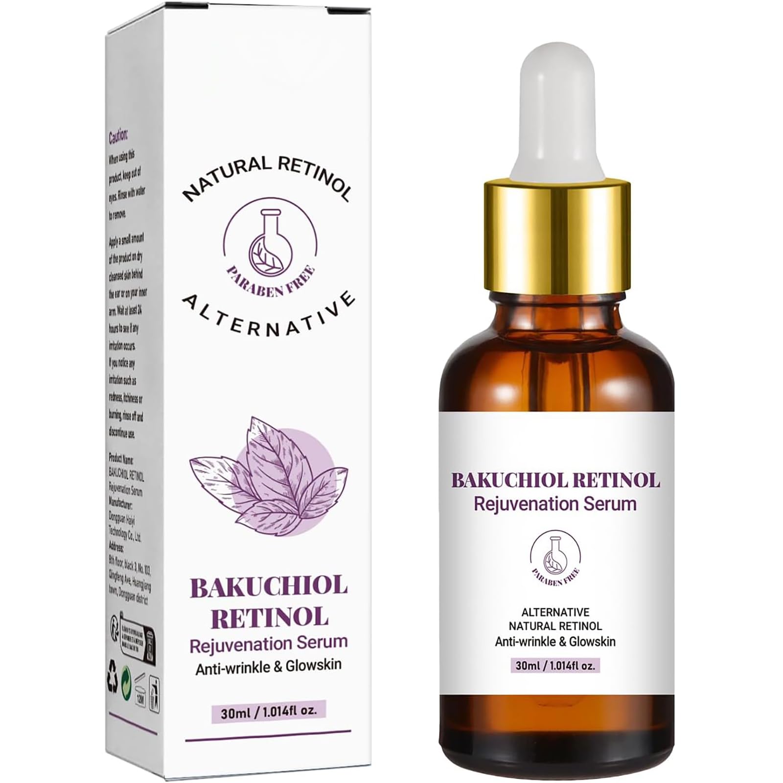 Retinol Serum for Face, Bakuchiol Retinol Serum, Face Retinol for Reduce Wrinkles for All Skin (30ml/1.01 fl.oz.)
