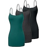 Reolena Cotton Long Camisole with Adjustable Spaghetti Straps Tank Top for Women Layering Lightweight Cami Undershirts