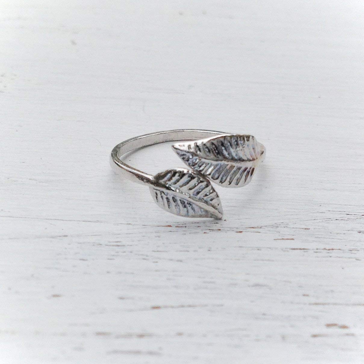 Custom Adjustable Leaf Ring Silver Leaf Ring Delicate 925 Sterling Silver Ring Amazon Co Uk Handmade