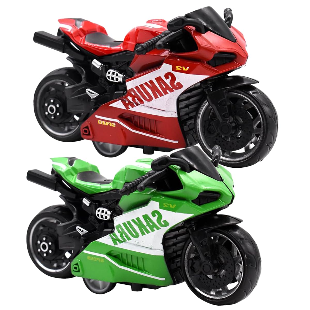 LGWJHCY 2PCS High Simulation Motorcycle Model, Perfect for Children Over 3 Years Old, Unisex Children's Toy Vehicles with Multiple Functions