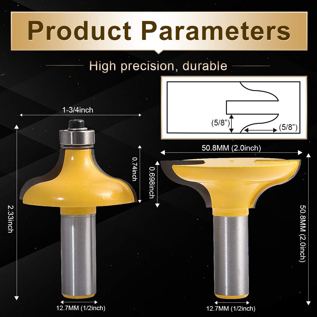 KATUR 2Pcs Entry Door for Long Tenons Router Bit Long Tenon Cutter - Image 3