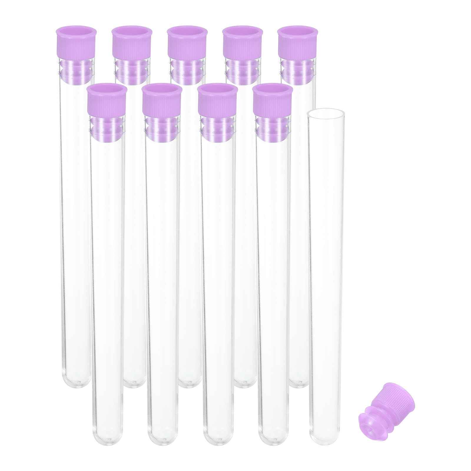 PATIKIL 0.6x6" Plastic Sewing Needle Storage Holder, 10 Pcs Portable Embroidery Needle Pin Toothpick Storage Tubes Case for Craft Knitting, Purple