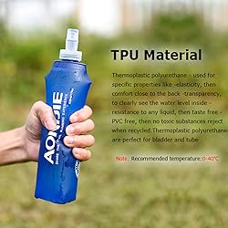 AONIJIE 2 Pack Soft Water Bottle, TPU Collapsible