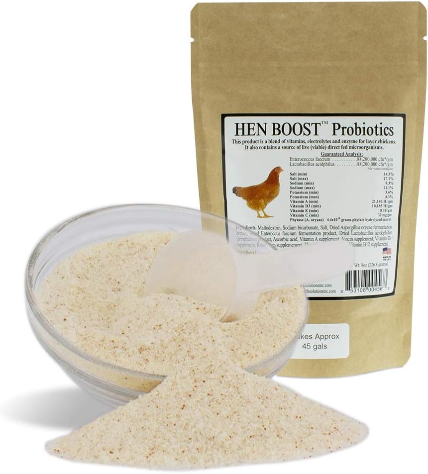 Animal Health Solutions - Hen Boost Probiotics, Help Boost Immunity & Hydration in Full Grown Chickens (8 oz): Garden & Outdoor