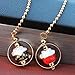 UZHOPM Lucky Cat Car Pendant Chinese Ceramic Car Hanging Ornament Car Interior Decor (Black&Red)