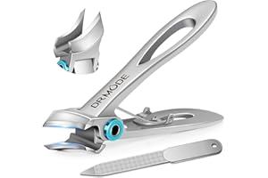DRMODE Toenail Clippers for Thick Toenails for Seniors, Slanted Nail Clippers for Men Thick Ingrown Nails with Wide Jaw Opening, Heavy Duty Curved Large Fingernail Ingrown Toenail Clippers
