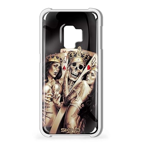 Skino 3D Smart Gel Skull Schädel Totenkopf Design Case Hands Free Selfie Handy Hülle für Samsung Galaxy S6 S7 Edge S8 S9 Plus