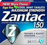 Zantac 150 Acid Reducer Tablets, Cool Mint, 24 Count