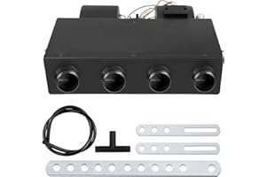 CNYGO 12V Under Dash Air Conditioning Evaporator Assembly, Universal Car Truck Under-Dash A/C Heater +Cooling Unit, with 3 Speeds(4 Vents)