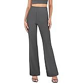 AB-Eleven Womens Dress Pants Business Casual Work Pants with Pockets Pull On Flare Office Slacks High Waist Stretchy Trousers