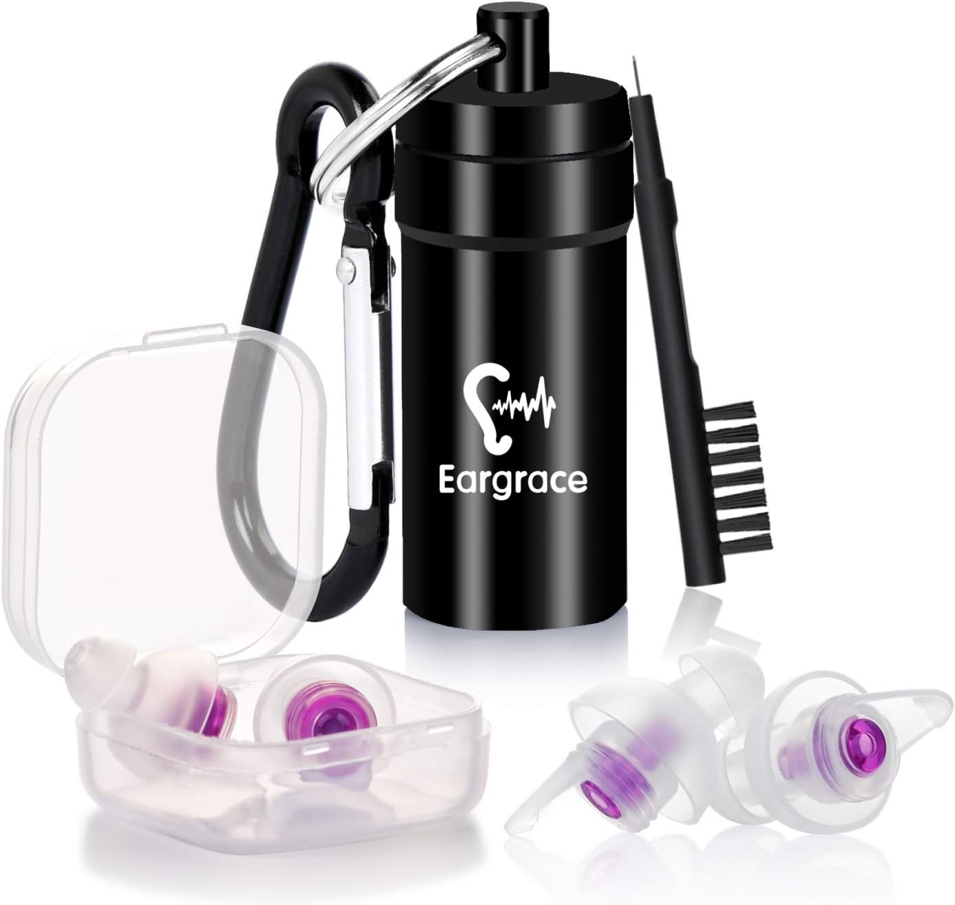 Ear Plugs for Sleeping, Eargrace 2 Pairs Silicone Reusable Noise