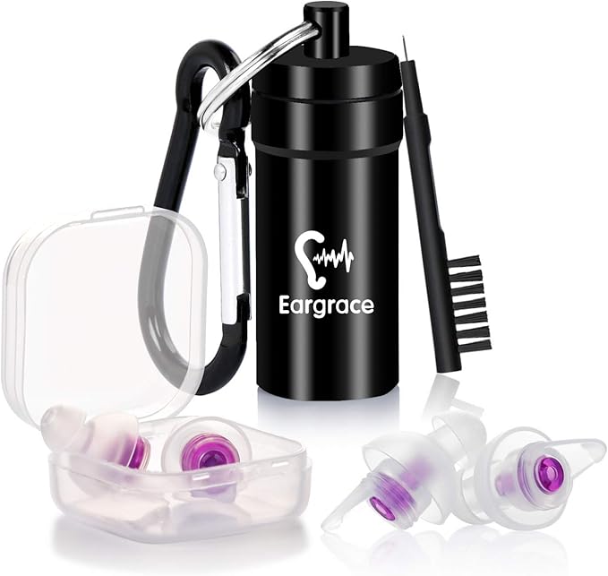 Ear Plugs for Sleeping, Eargrace 2 Pairs Silicone Reusable Noise