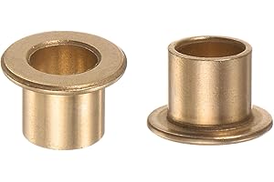 HARFINGTON 2pcs Flange Bearing Sleeve 8mm Bore 10mm OD 10mm Length 1.2mm Flange Thickness Bronze Bushing Self Lubricating Bus