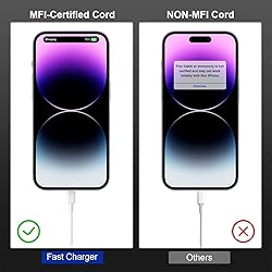 2Pack for iPhone14/13/12 Fast Charger Cable 6ft