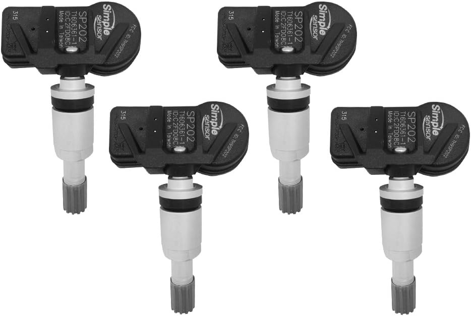 Orange Electronic Universal Simple Sensor Programmable Tire Pressure Monitoring Sensor, TPMS - 315MHz, Set of 4