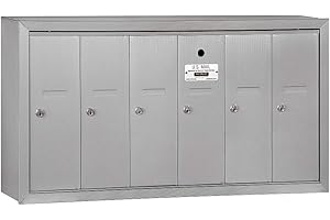Salsbury Industries 3506ASU Surface Mounted Vertical Mailbox with 6 Doors and USPS Access, Aluminum