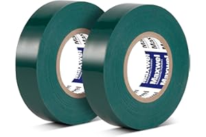 MAXWEL MANUFACTURING Green Electrical Tape PVC Vinyl - 2 Pack 3/4 In 60 Ft Heavy Duty Premium Electric Tape Flame Retardant Waterproof Strong Adhesive For Professional Grade General Purpose Home Vehicle Wiring Insulating