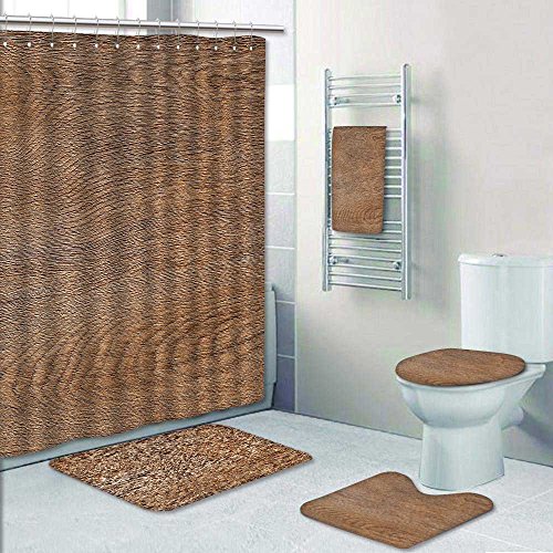 Vroselv Designer Bath Polyester 5 Piece Bathroom Set 3d Wood