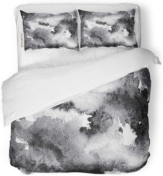 Amazon Com Sanchic Duvet Cover Set Gray White Black Watercolor