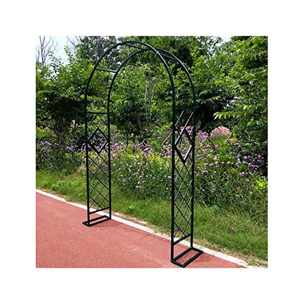 LYBC Garten-Rosenbogen Stahl Torbogen Schwarz Rankhilfe Rankgitter,140cm 180cm 220cm 260cm 300cm 340cm Für…