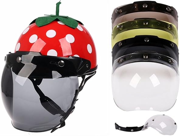 Amazon バイク用ヘルメット 半帽 レディース ジェット バッテリカー フルフェイス バブルシールド 種類シールド選択 Uv 紫外線カット ゴーグル 日焼け止め 可愛い フリム おしゃれ 2ways ピンク レット 半帽 車 バイク