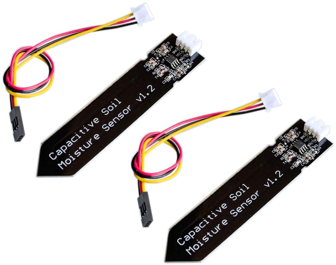 TECNOIOT 2pcs Capacitive Soil Moisture Sensor Corrosion Resistant Gravity 3-Pin Interface