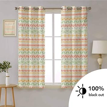 Amazon Com Striped Window Treatment Soundproof Drapes Folk Soft