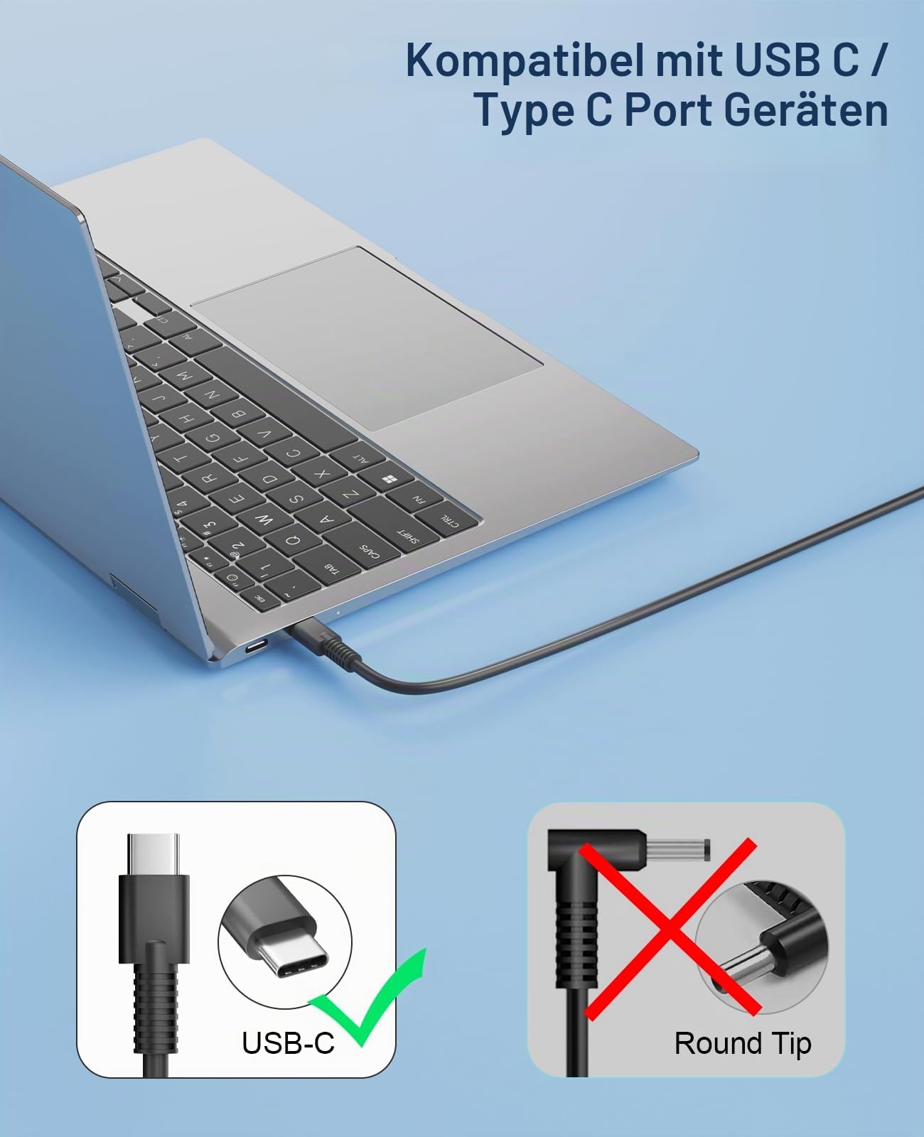 ANTWELON 65W 45W USB C Laptop Netzteil Ladegerät Ladekabel Typ C für Lenovo ThinkPad T480 T580 E480 E580 Yoga Chromebook Dell Latitude XPS,HP,Asus,Acer 20V 3,25A AC Adapter 6
