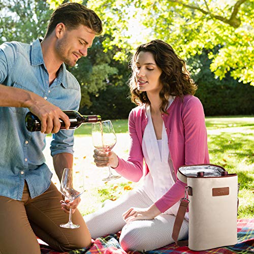 5 Insulated+Wine+Tote+Carrier+Adjustable