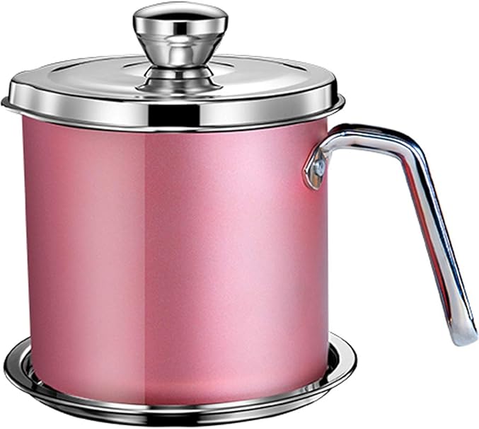 Amazon Kavas オイルポット 油ポット 濾過ポット 油こし器 オイルボトル あぶらこしポット 油保存 ステンレス鋼 細かいフィルタースクリーン 受け皿付き 蓋付き キッチン用品 ろ過 液だれしない 漏れ止め 大容量防塵 広口 洗いやすい便利グッズ フライ油や調理油の貯蔵に