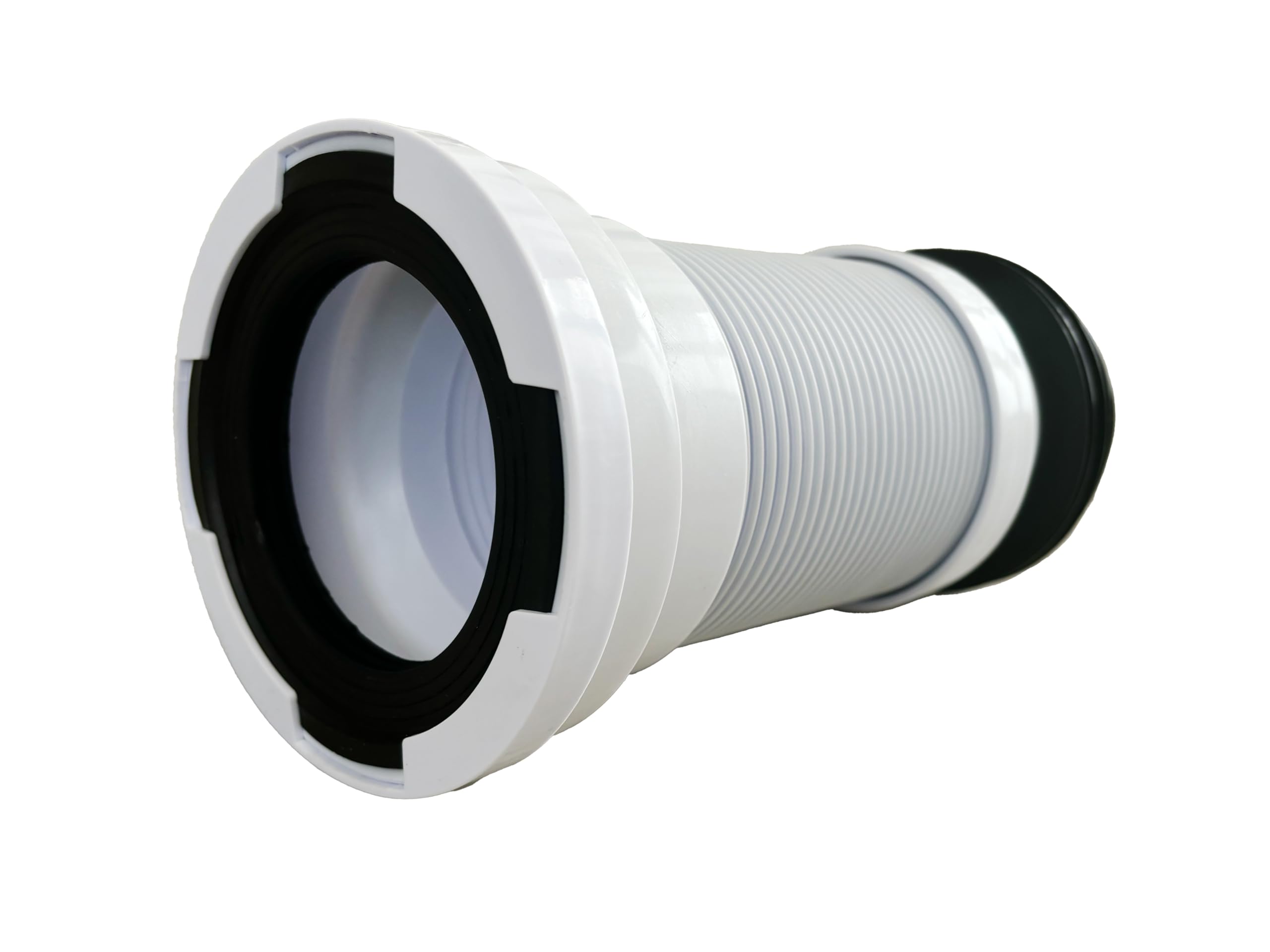 PlumbEZ Flexible 4" 100/110mm Toilet Pan Connector Universal WC Toilet Pan Connector Flexi Slinky Waste Soil Pipe 300mm-600mm Waste Pipe Connector, Durable and Adjustable Flexible Pipe