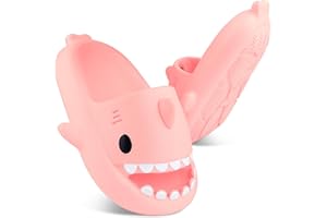 EDOSIR Kids Shark Slides丨Pillow Shower Slippers Quick Dry Sandals丨Toddler Boys Girls Comfy Cloud Slides丨Summer Non-Slip Thick Sole Beach Pool shoes