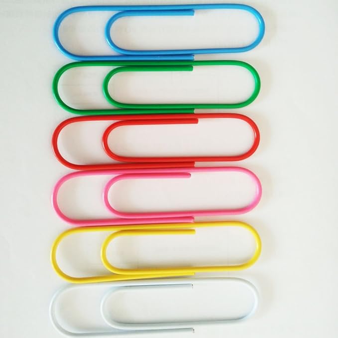 Maosifang 4 Inch Large Colored Paper Clips Jumbo Metal Paper Clips,6