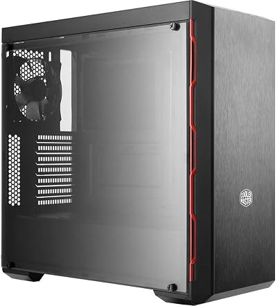 Cooler Master MasterBox MCB-B600L ATX Mid-Tower Red Trim Acrylic Side Panel PC
