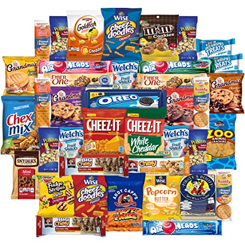 Cookies Chips & Candies Snacks Variety Pack Bulk Sampler Assortment (Care Package 40 Count)