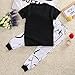 Little Girls Short Sleeve Messy Hair Don't Care Letters Print T-Shirt and Pants Outfit Summer (2T, Black+White)