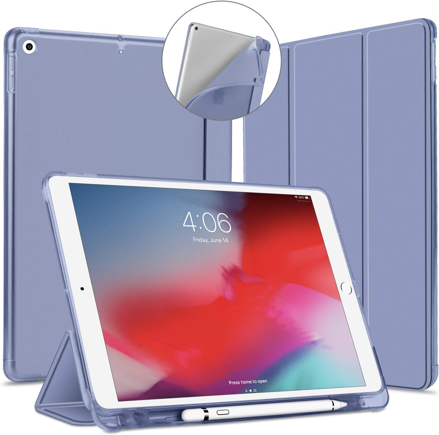 VAGHVEO Case for iPad 9th Generation 10.2 2021/ 8th Gen 2020/7th 10.2” 2019 with Pencil Holder