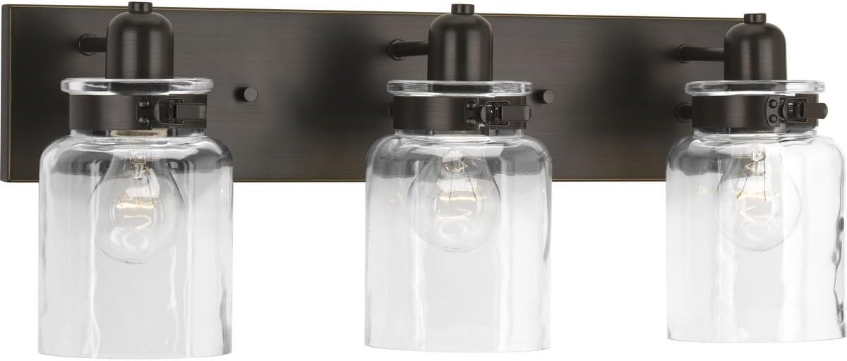 Calhoun Collection Antique Bronze Three-Light Farmhouse Bath Vanity Light - - 