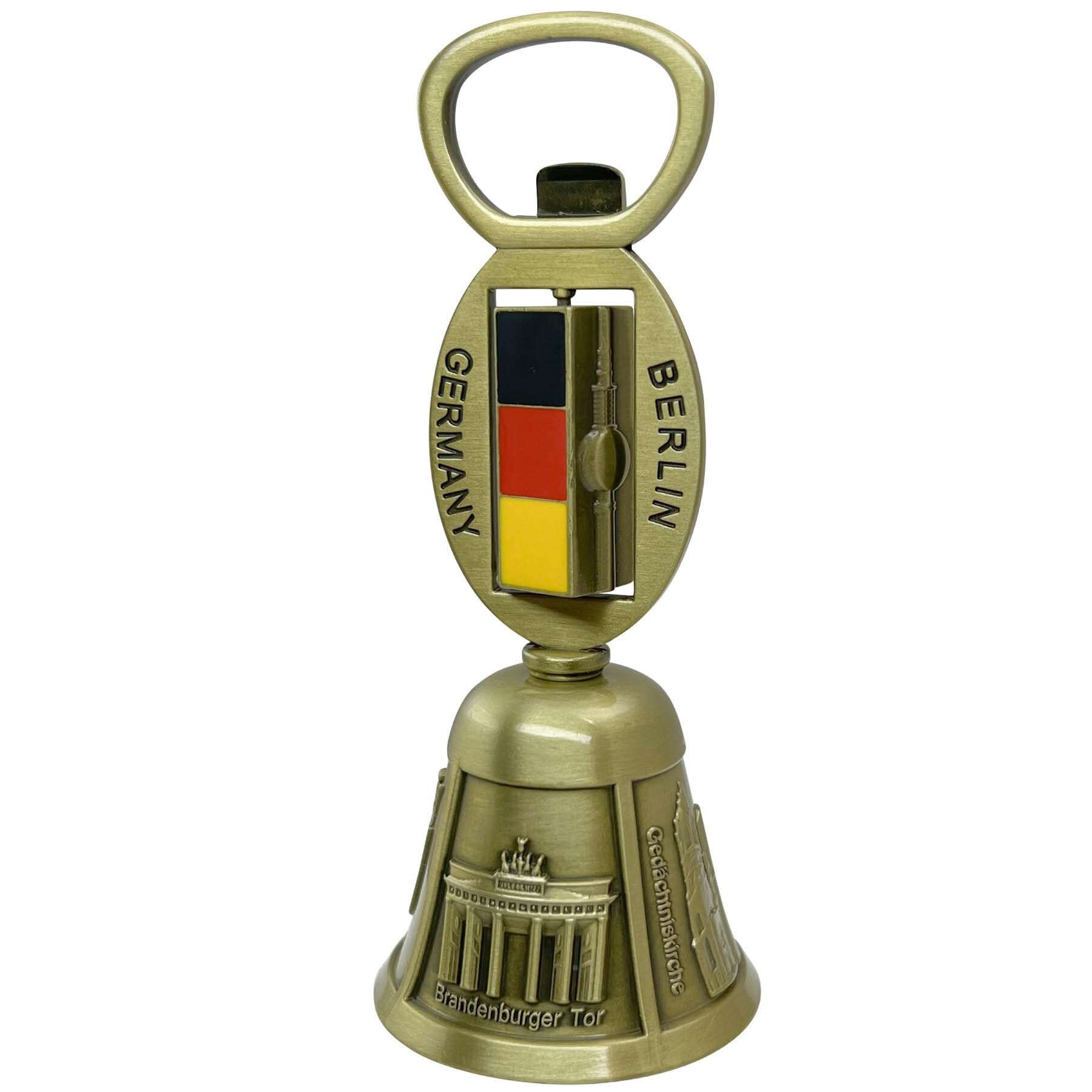 United1871 Table Bell - Metal Hand Bell with Berlin Buildings as Berlin and Germany Souvenir with Integrated Bottle Opener Funny