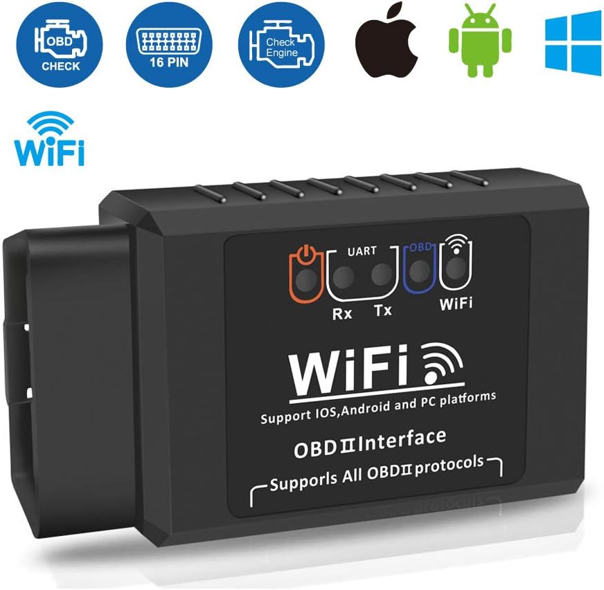 BAOHUI OBD2 Reader OBD2 Scanner WIFI Car Diagnostic Tool Car Fault Code Reader Auto Diagnose Scanner Supports All OBD2 Protocol More Than 3000 Code Database for IOS, Android, Windows, Symbian