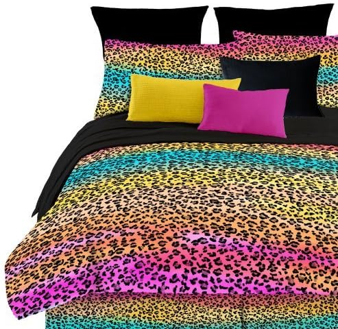Street Revival Rainbow Leopard Twin Comforter Set, Multi by Street Revival