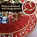 ANOTHERME Deluxe Handmade Large Christmas Tree Skirt with Holly Leaves 50 inch, Festive Holiday Party Decoration (Dark red)